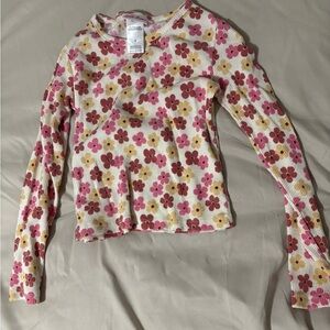 Little Lass Pink and Yellow Floral Long Sleeve Tee